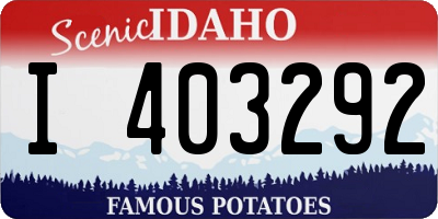 ID license plate I403292