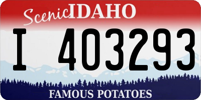 ID license plate I403293