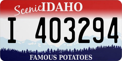 ID license plate I403294