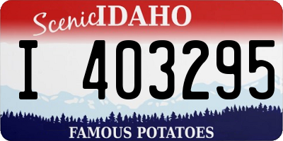ID license plate I403295