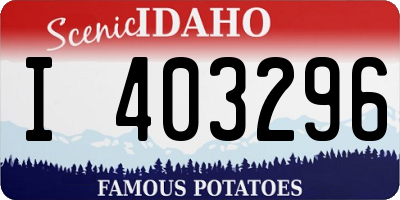 ID license plate I403296
