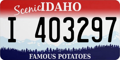 ID license plate I403297