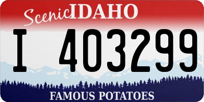 ID license plate I403299