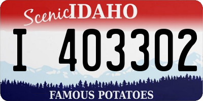 ID license plate I403302