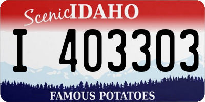 ID license plate I403303