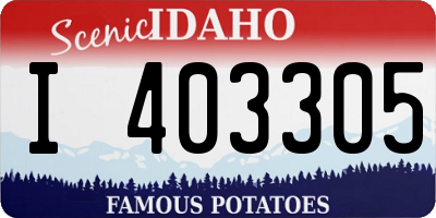 ID license plate I403305