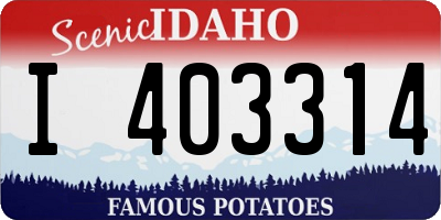 ID license plate I403314