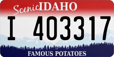 ID license plate I403317