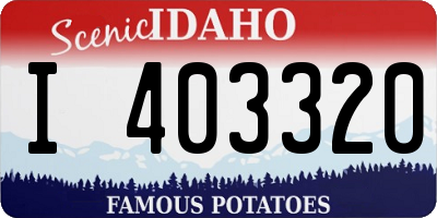 ID license plate I403320