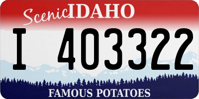 ID license plate I403322