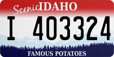 ID license plate I403324
