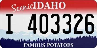 ID license plate I403326