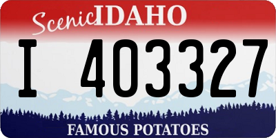 ID license plate I403327