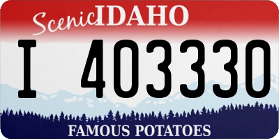 ID license plate I403330