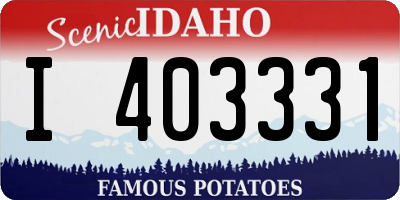 ID license plate I403331