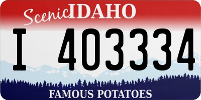 ID license plate I403334