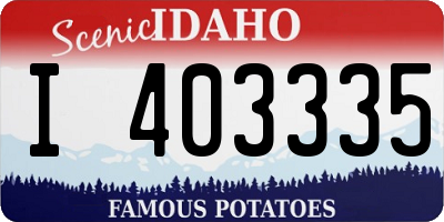 ID license plate I403335