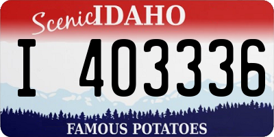 ID license plate I403336