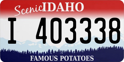 ID license plate I403338