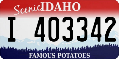 ID license plate I403342