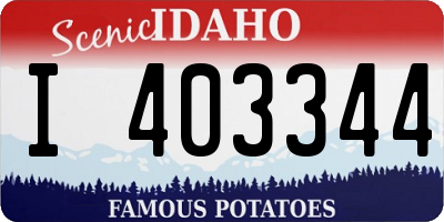 ID license plate I403344