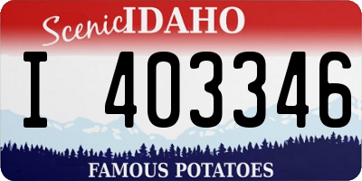 ID license plate I403346