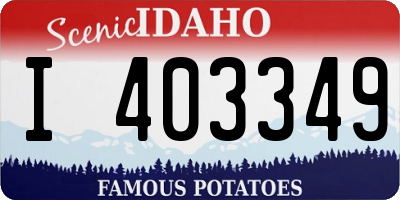 ID license plate I403349