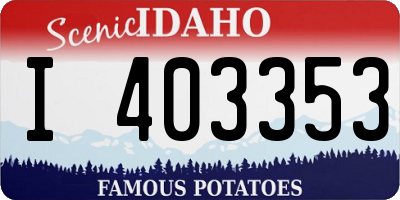 ID license plate I403353