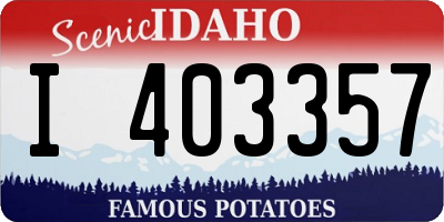 ID license plate I403357