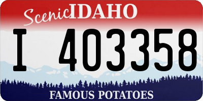 ID license plate I403358