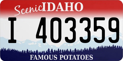 ID license plate I403359