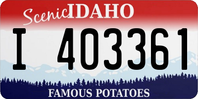ID license plate I403361