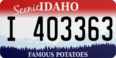 ID license plate I403363