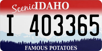 ID license plate I403365