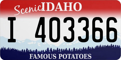 ID license plate I403366
