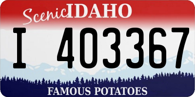 ID license plate I403367