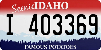 ID license plate I403369