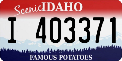 ID license plate I403371