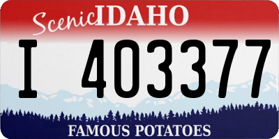 ID license plate I403377