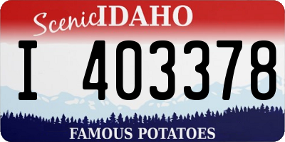 ID license plate I403378