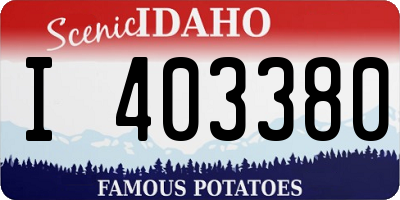 ID license plate I403380