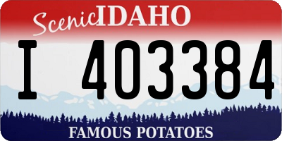 ID license plate I403384
