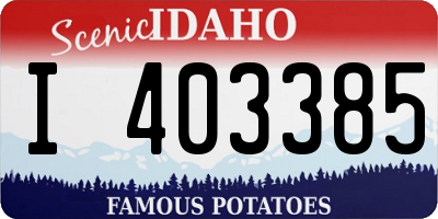 ID license plate I403385
