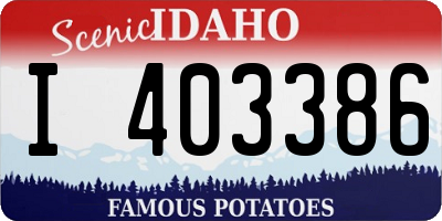 ID license plate I403386