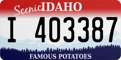 ID license plate I403387