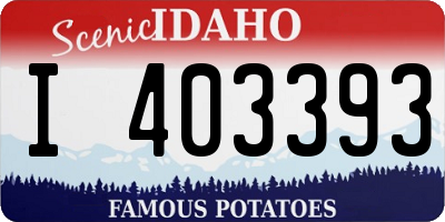 ID license plate I403393
