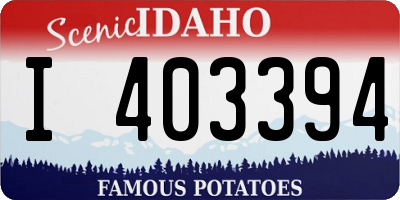 ID license plate I403394