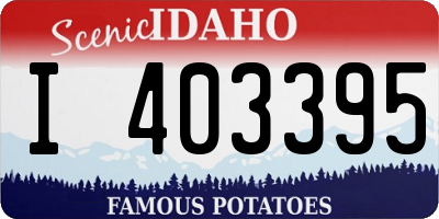 ID license plate I403395