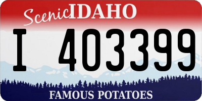 ID license plate I403399