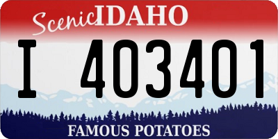 ID license plate I403401